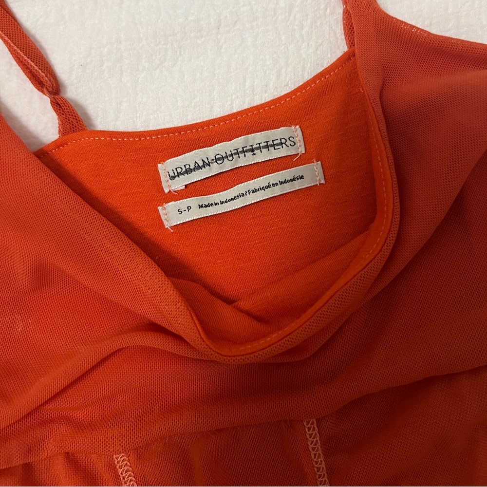 Urban Outfitters Orange corset like cotton cropped tank top - Picture 3 of 4